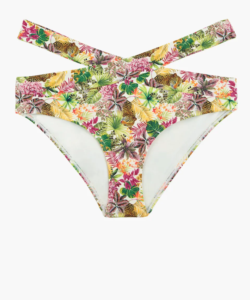 aubade-exotic-fever-bas-de-maillot-taille-haute-tropicale-light image 1