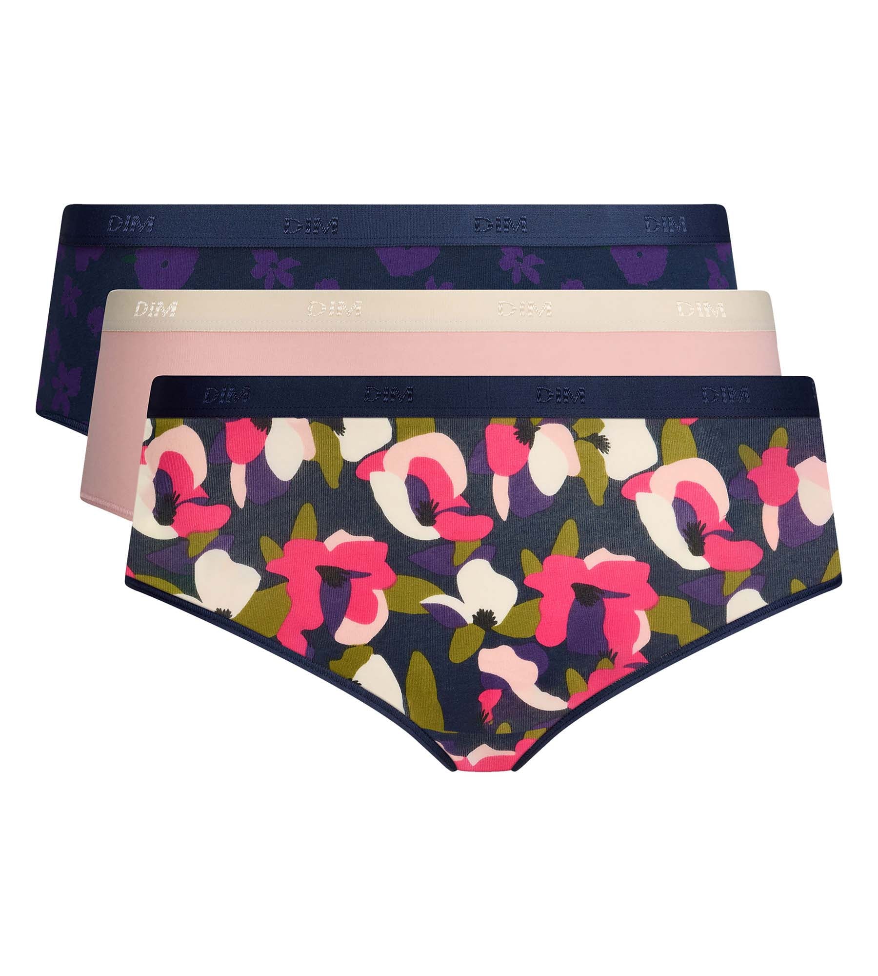 dim-les-pockets-coton-lot-de-3-shortys-floral-chic image 5