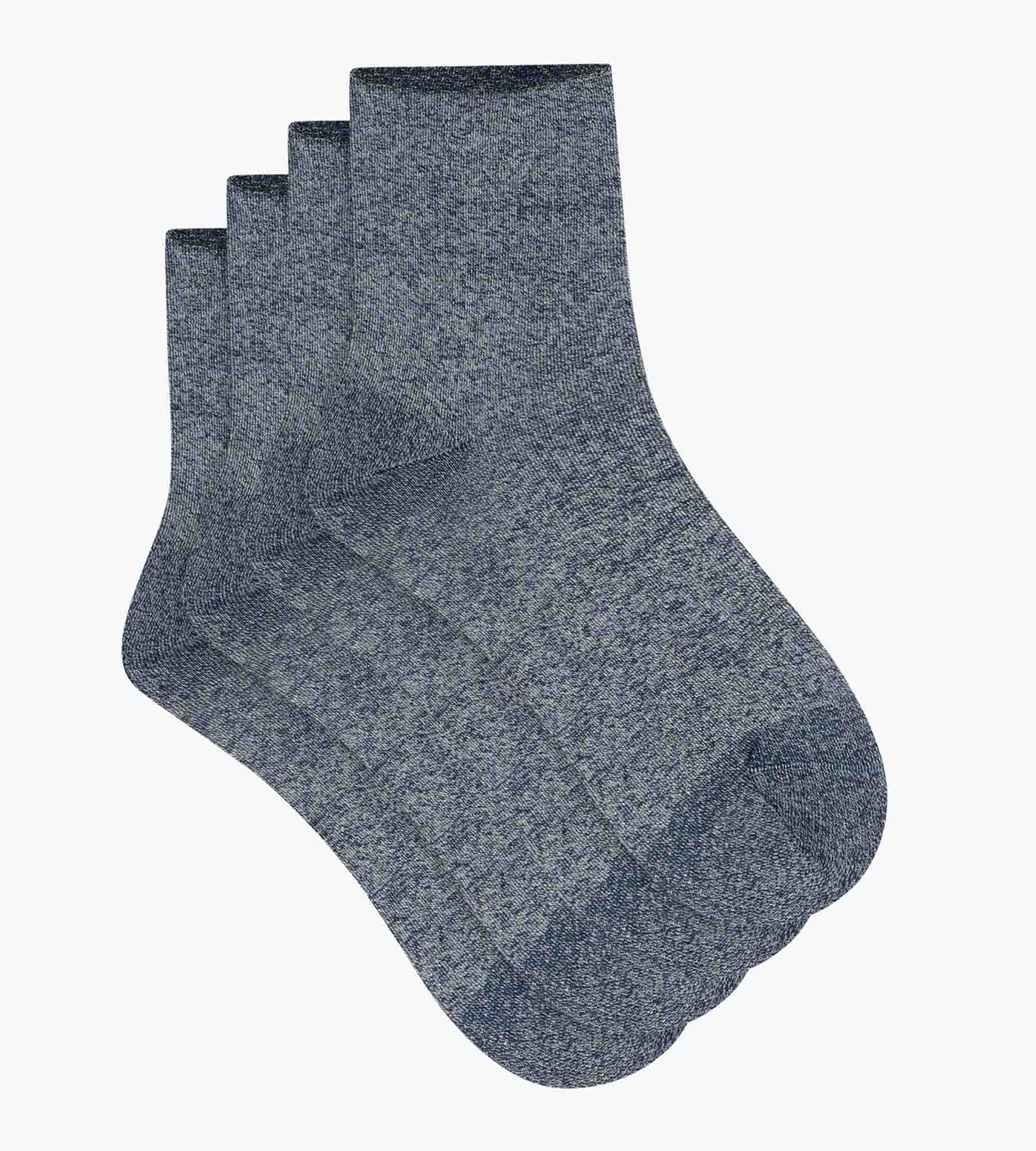 dim-mode-lot-de-2-paires-chaussettes-femme-lurex-bleu-marine image 2