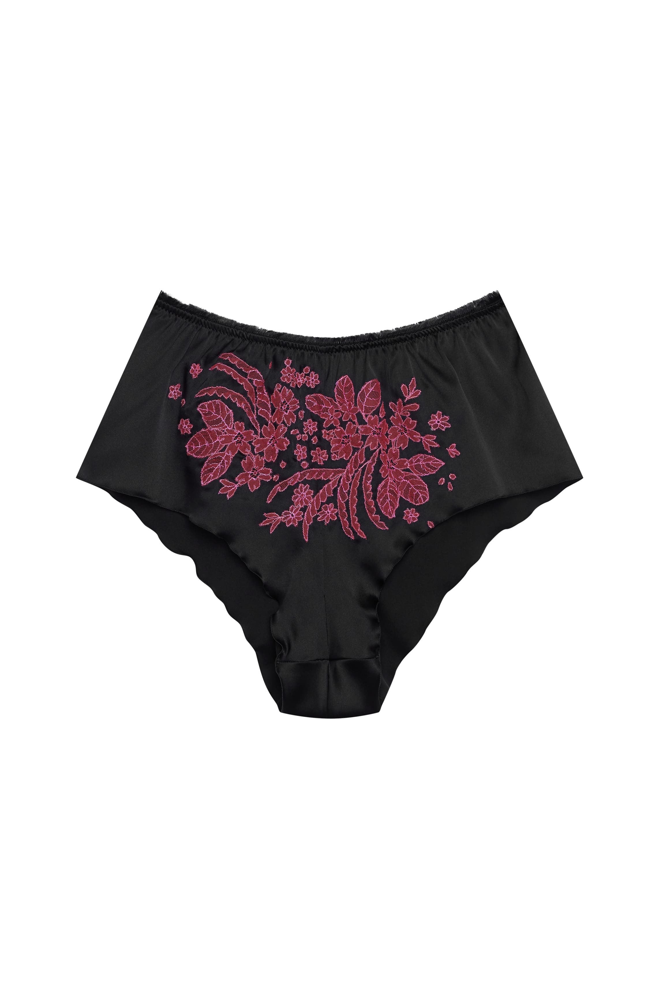 cadolle-short-soie-noire-incrust-e-dentelle-pyjama-nuit image 1