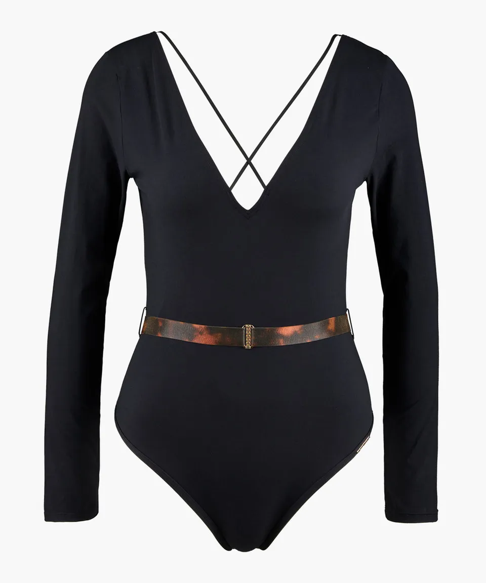 body-aubade-hot-motion-noir-manches-longues image 1