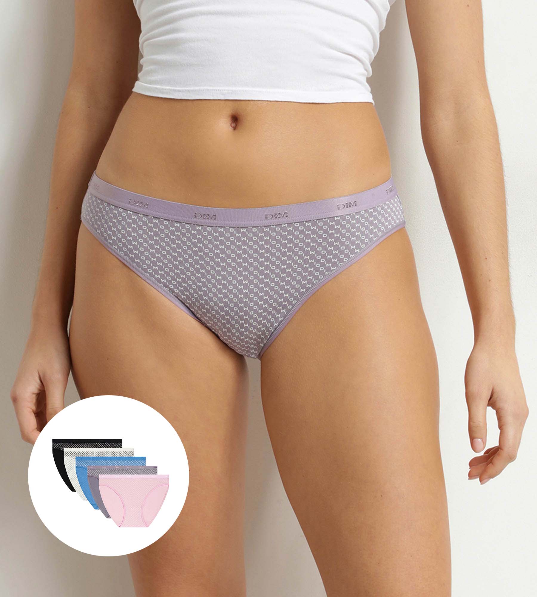 dim-les-pockets-lot-de-5-slips-femme-coton-stretch-logo image 1