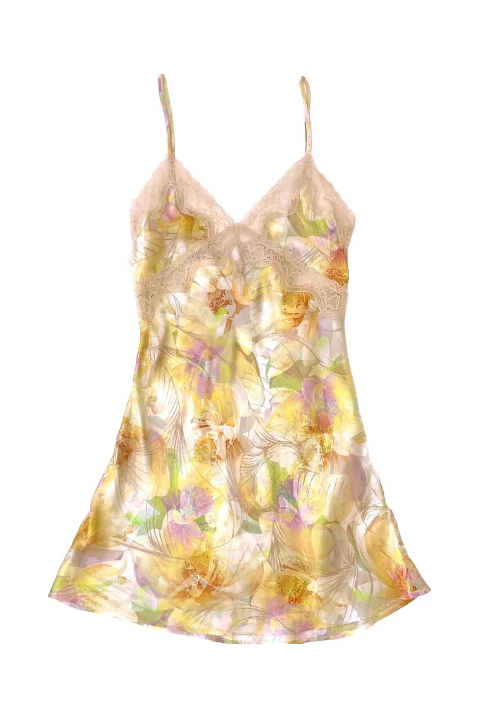 cadolle-eloise-nuisette-en-soie-florale-jaune image 1