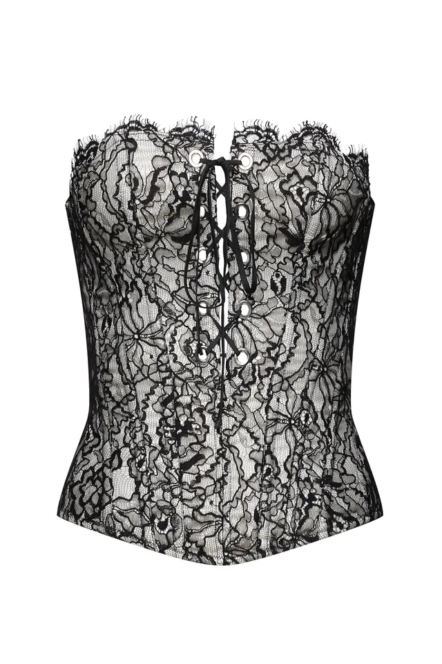 cadolle-miko-corset-dentelle-noir-blanc image 1