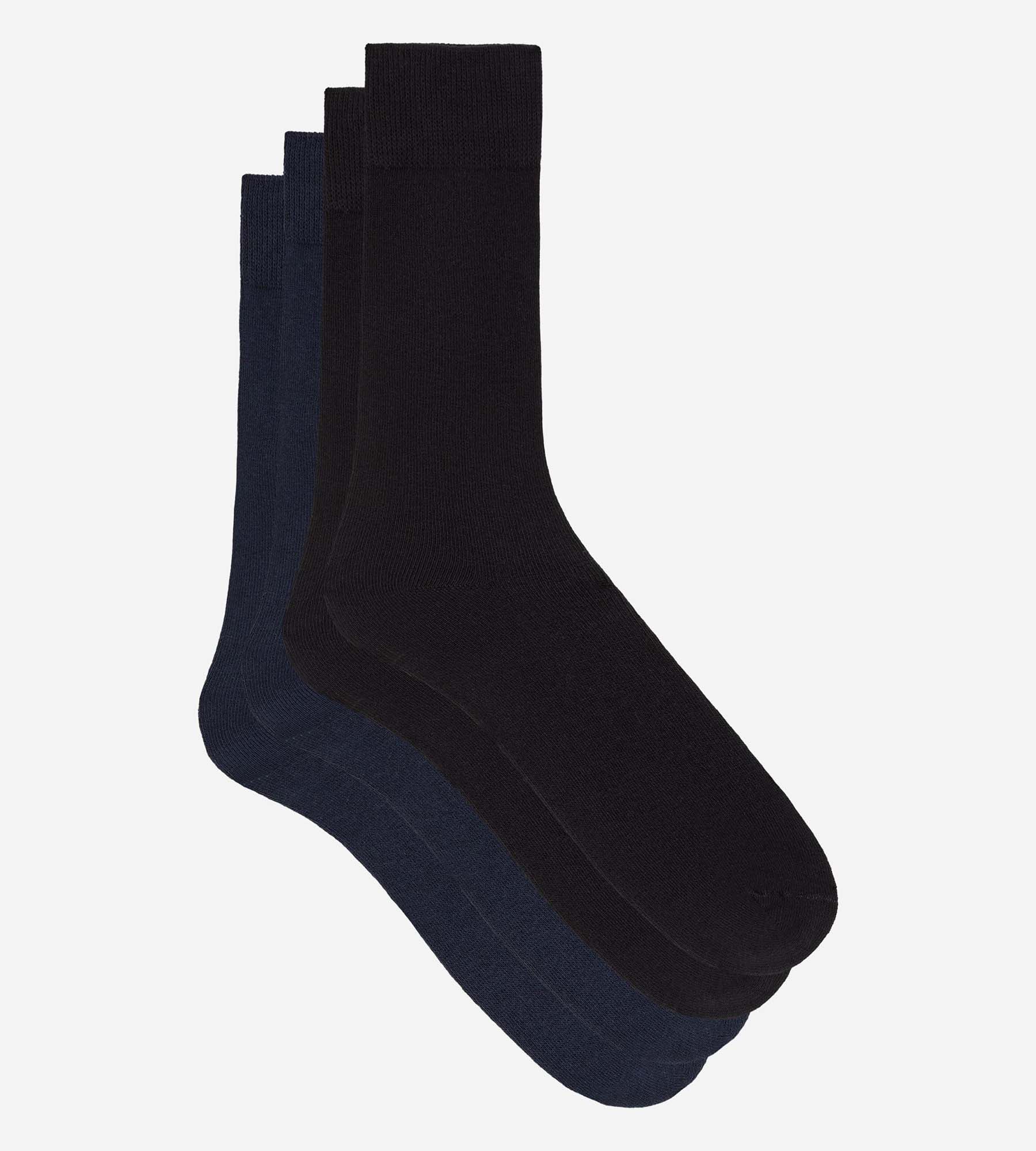 dim-lot-de-2-chaussettes-homme-coton-bleu-thermo-chaleur image 2