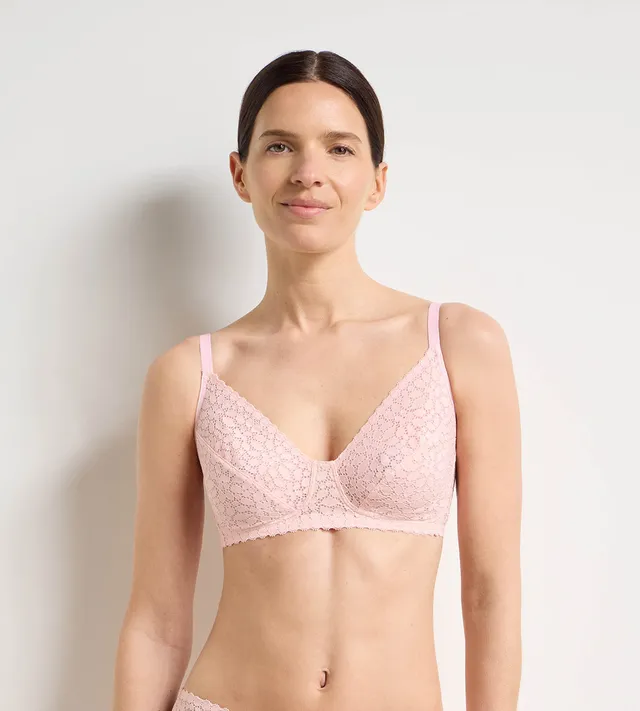 dim-daily-dentelle-soutien-gorge-sans-armatures-rose-p-tale image 1