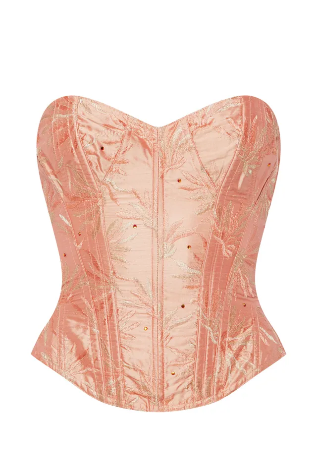 cadolle-corset-soie-orange-victoria image 1