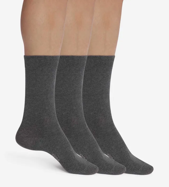 dim-coton-lot-de-3-paires-chaussettes-homme-anthracite-chin image 1