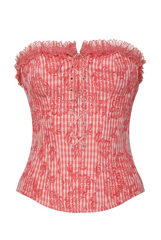 cadolle-bustier-vichy-rose-corset image 1