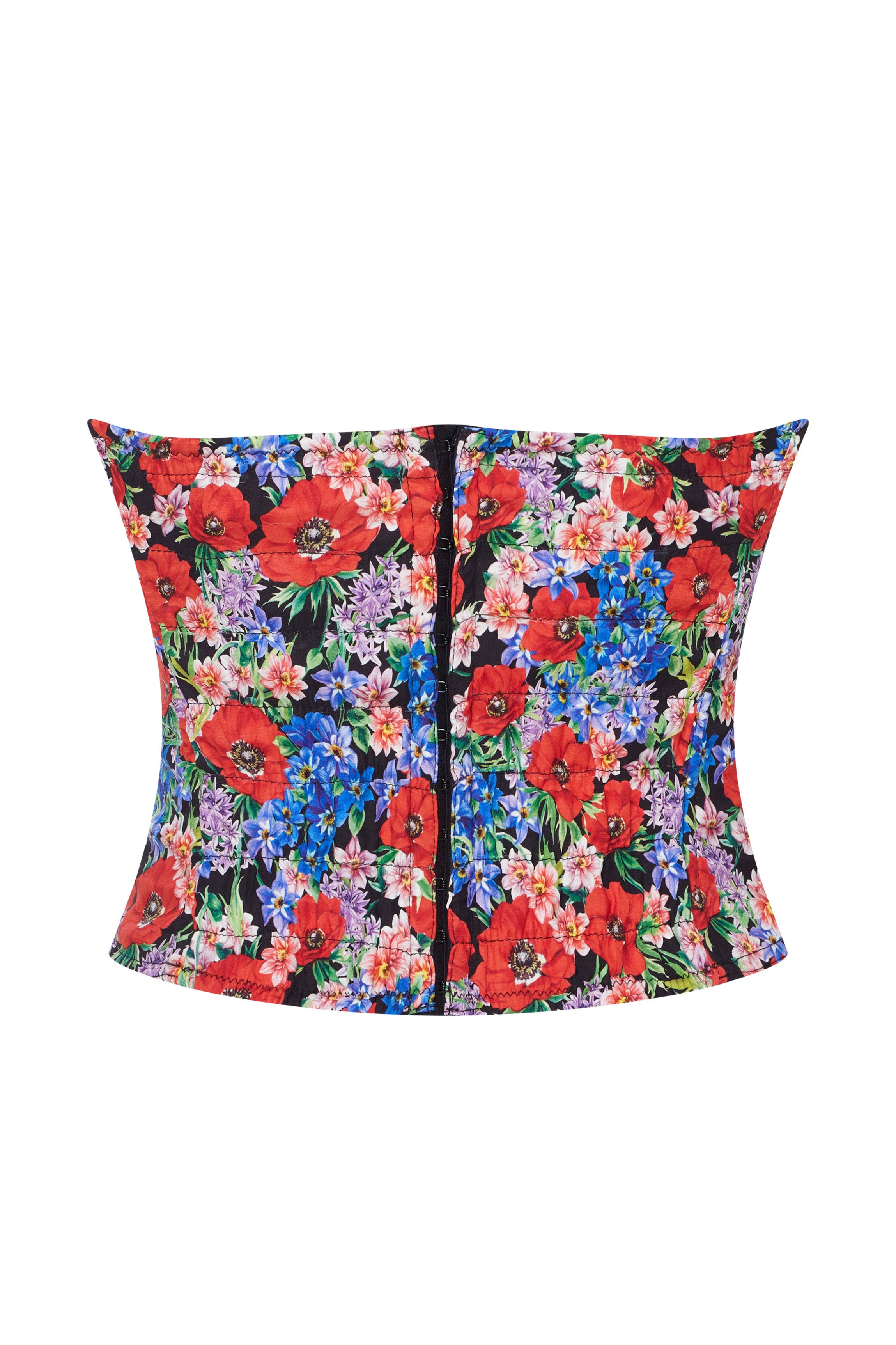 cadolle-altea-corset-bustier-noir-fleuri-en-satin image 3