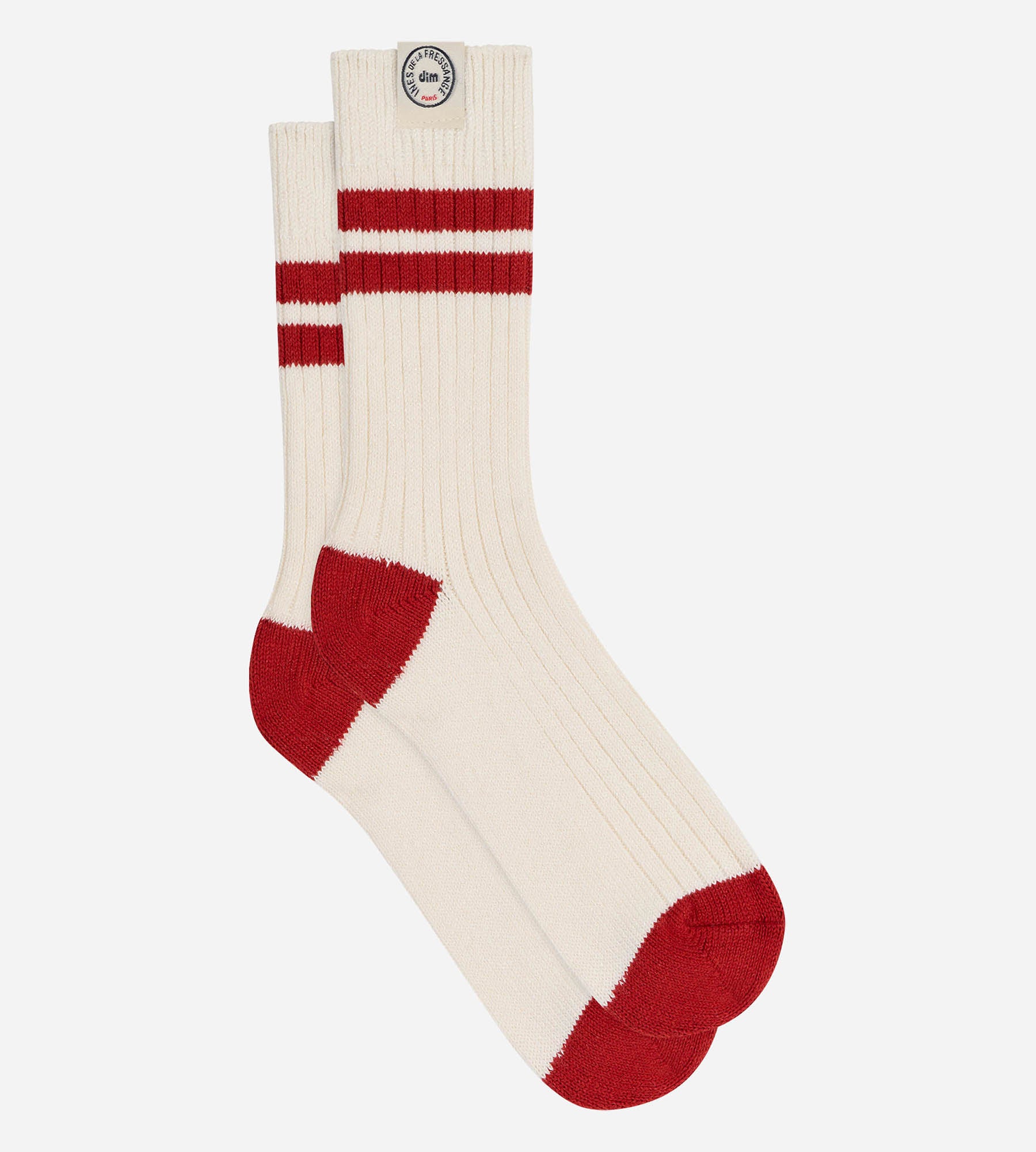 dim-x-ines-de-la-fressange-chaussettes-c-tel-es-coton-ivoire image 2