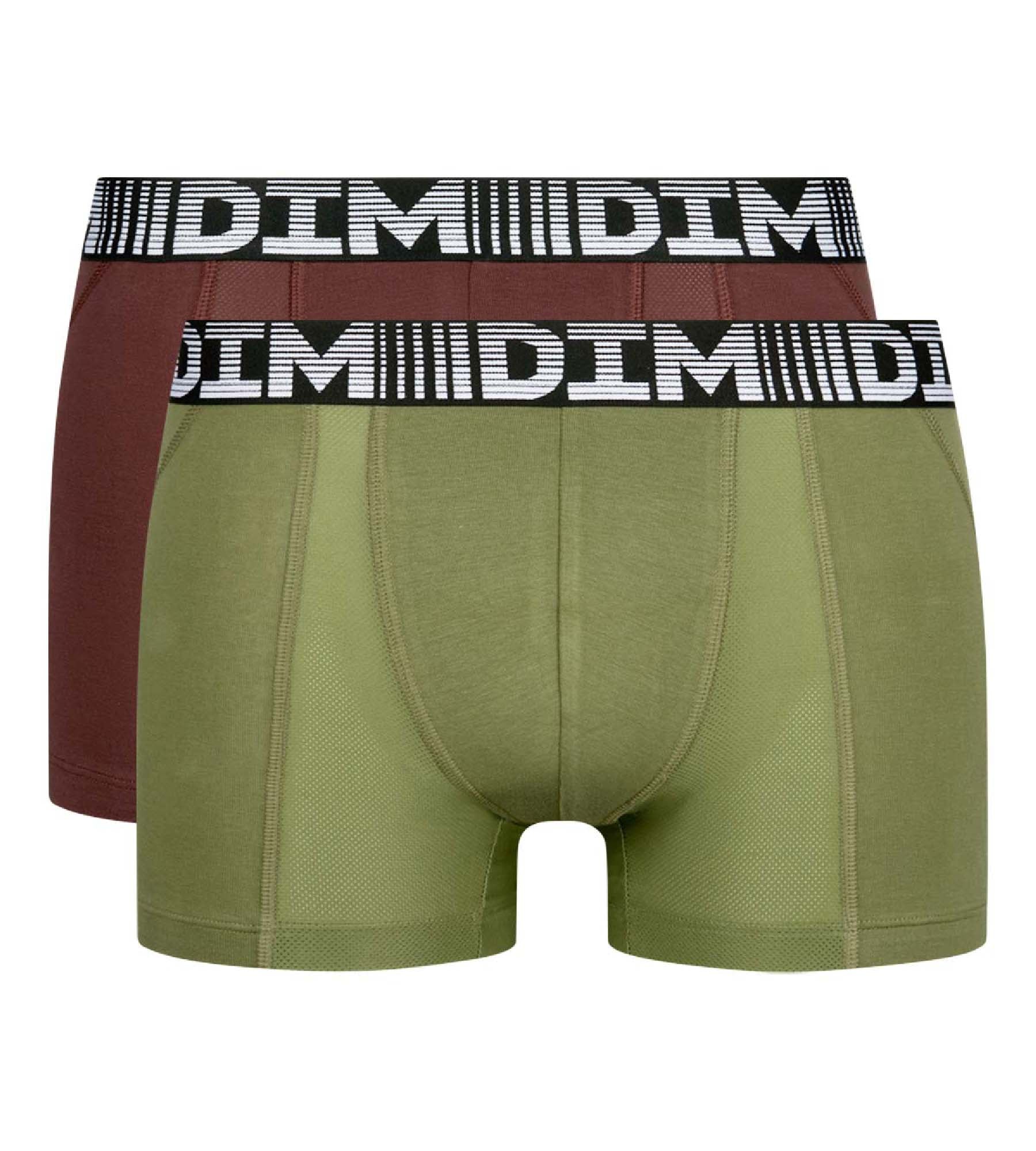 dim-3d-flex-air-lot-de-2-boxers-homme-respirants-kaki image 3