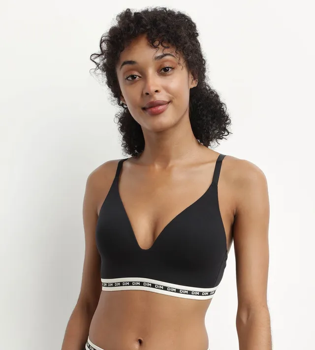 soutien-gorge-triangle-dim-icons-noir-coton-modal-bonnets-moul-s image 1