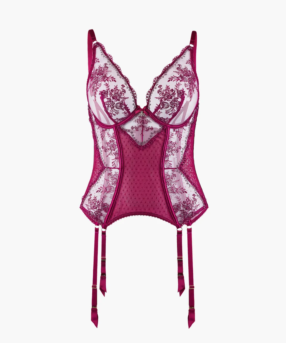 aubade-tr-sor-infini-torselett-night-purple-gu-pi-re-en-dentelle-et-tulle-plumet image 1