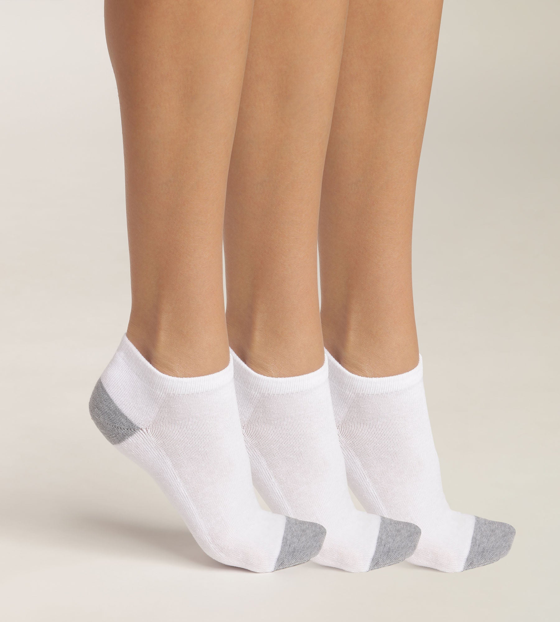 ecodim-sport-lot-de-3-paires-socquettes-femme-coton-blanc-gris image 1