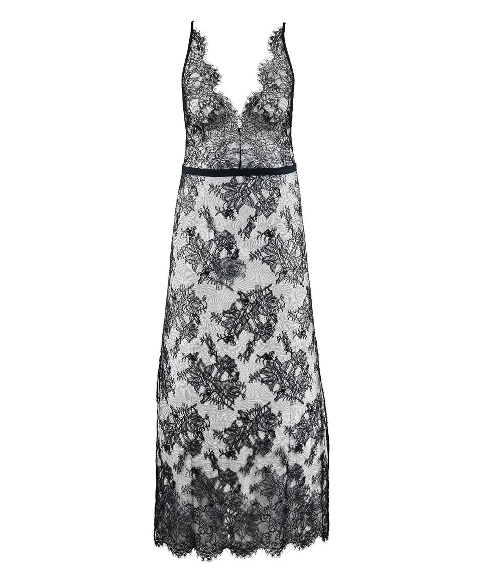 aubade-histoire-d-un-soir-robe-longue-noire-en-dentelle image 1