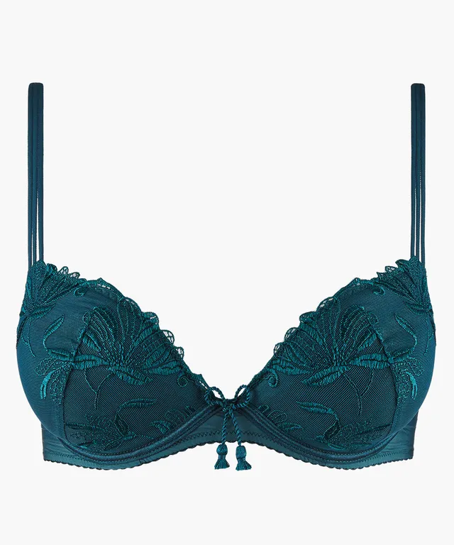 aubade-lovessence-soutien-gorge-push-up-plunge-imperial-green image 1