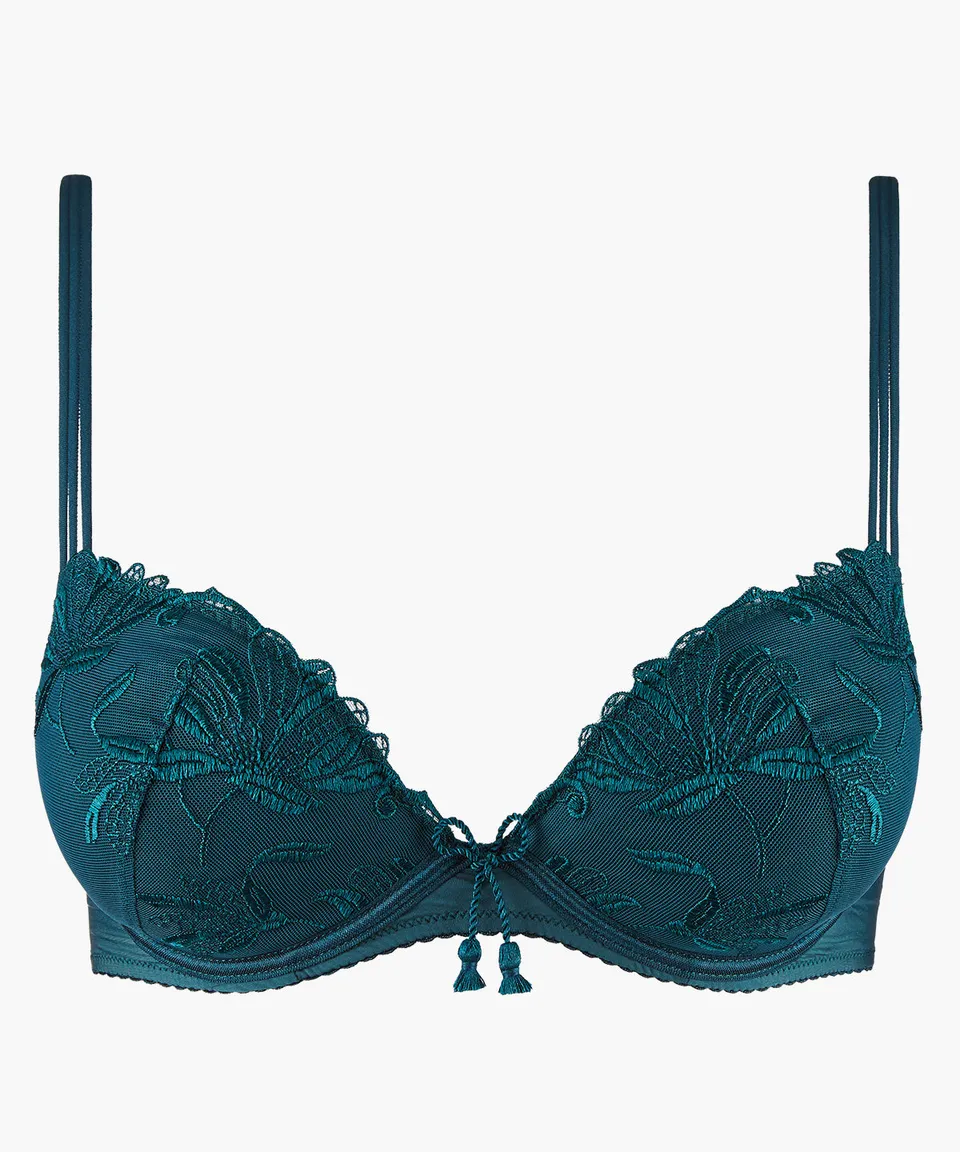 aubade-lovessence-soutien-gorge-push-up-plunge-imperial-green image 1