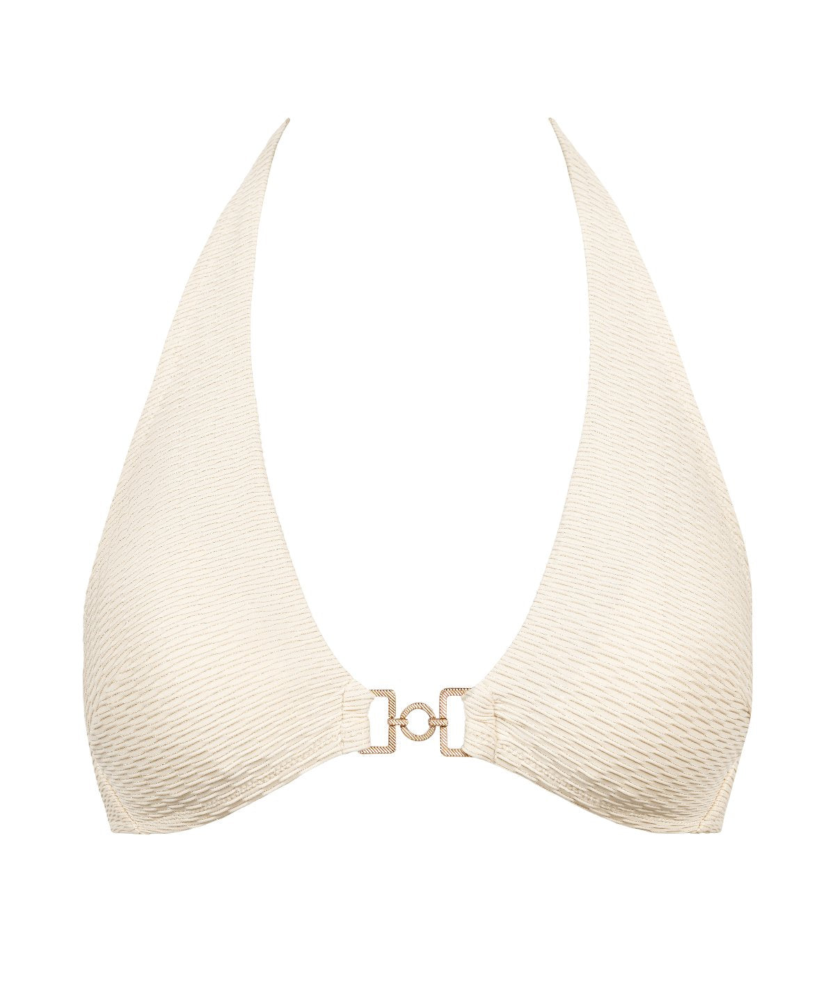 aubade-shimmering-waters-haut-de-maillot-triangle-golden-white image 2