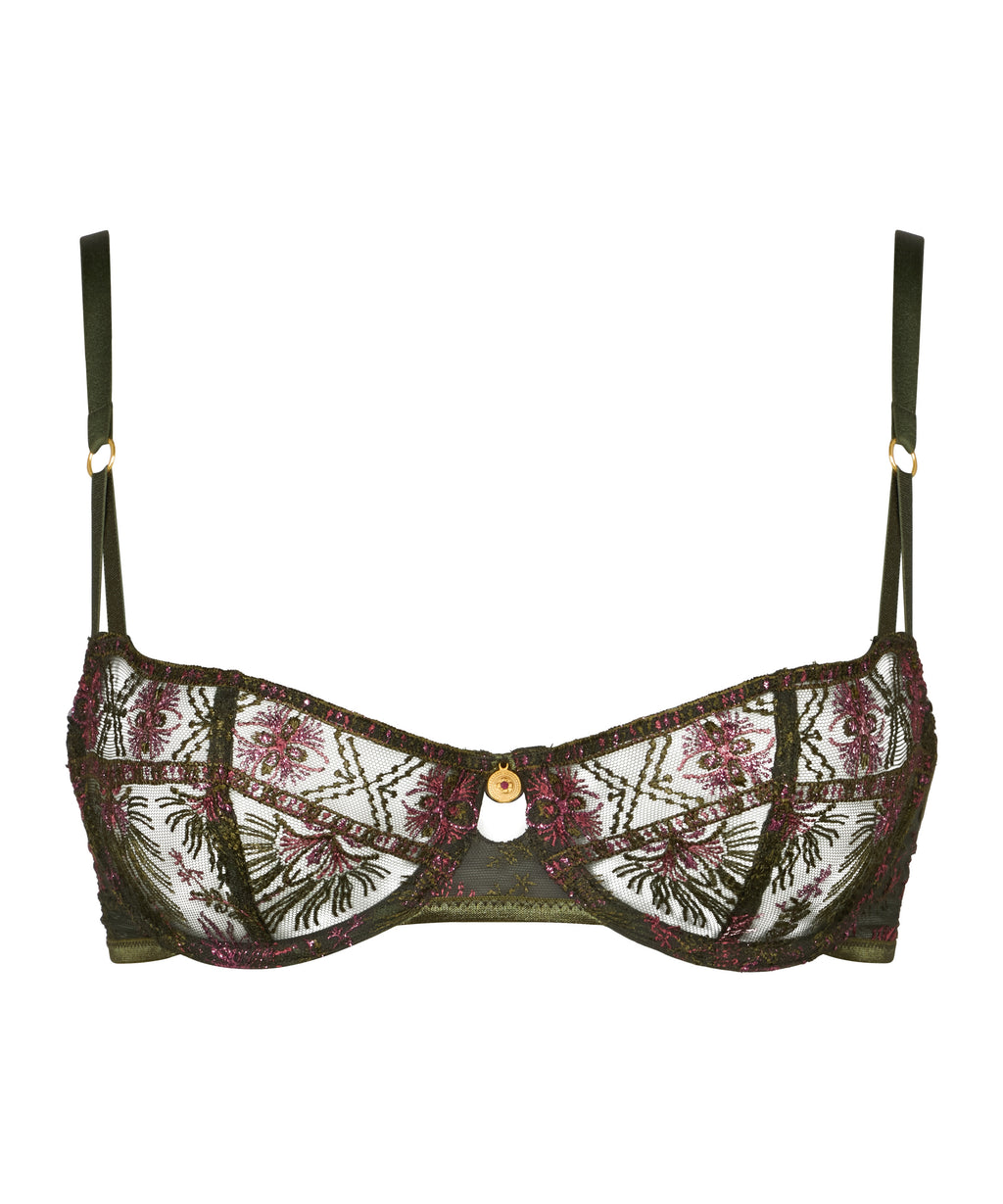 aubade-sound-of-heart-soutien-gorge-demi-bonnet-dark-garden image 1