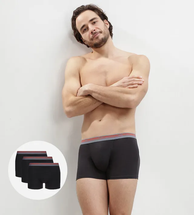 dim-daily-colors-noir-lot-de-3-boxers-coton-stretch-homme image 1