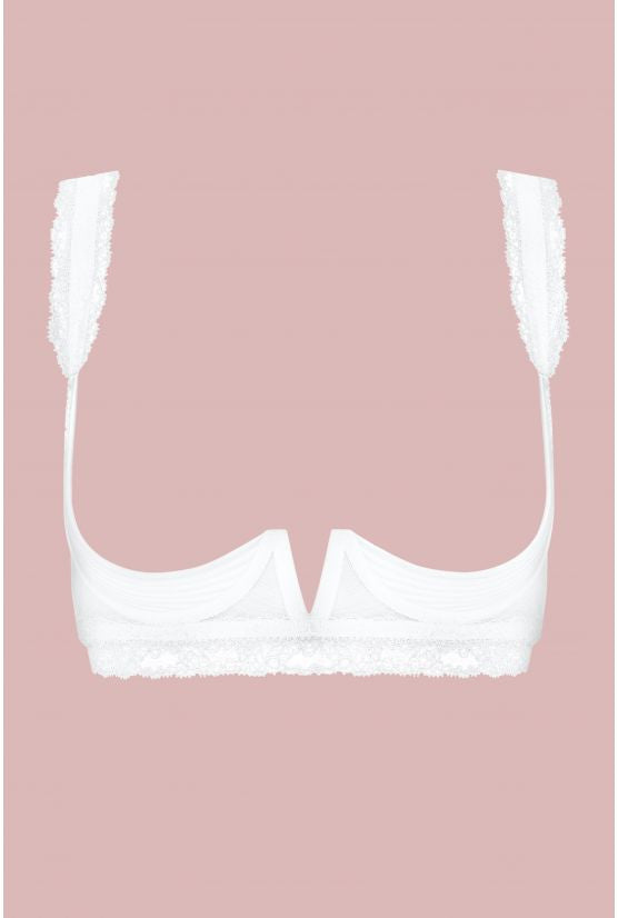 cadolle-soutien-gorge-sein-nu-satin-et-dentelle-ivoire image 1