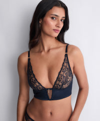 aubade-satin-memories-triangle-bralette-deep-sea image 2