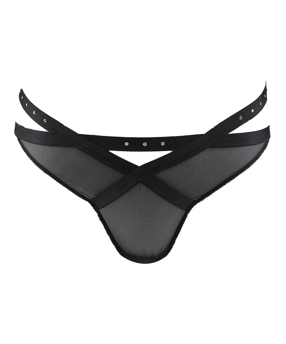 aubade-rencontre-anonyme-culotte-taille-basse-noir image 1