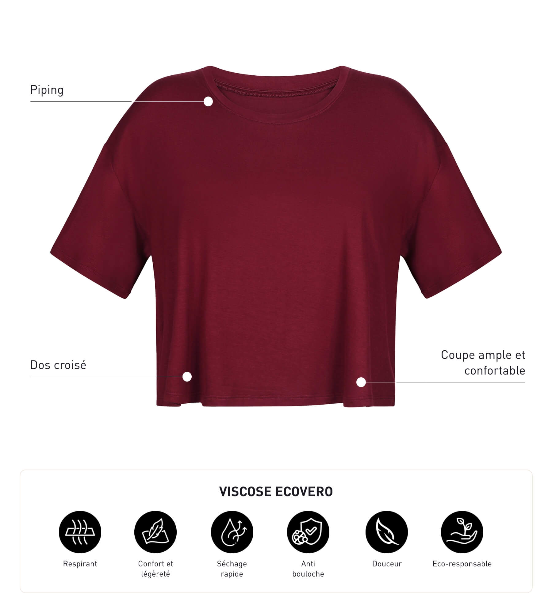dim-move-t-shirt-de-sport-femme-viscose-bordeaux-dos-ouvert image 5