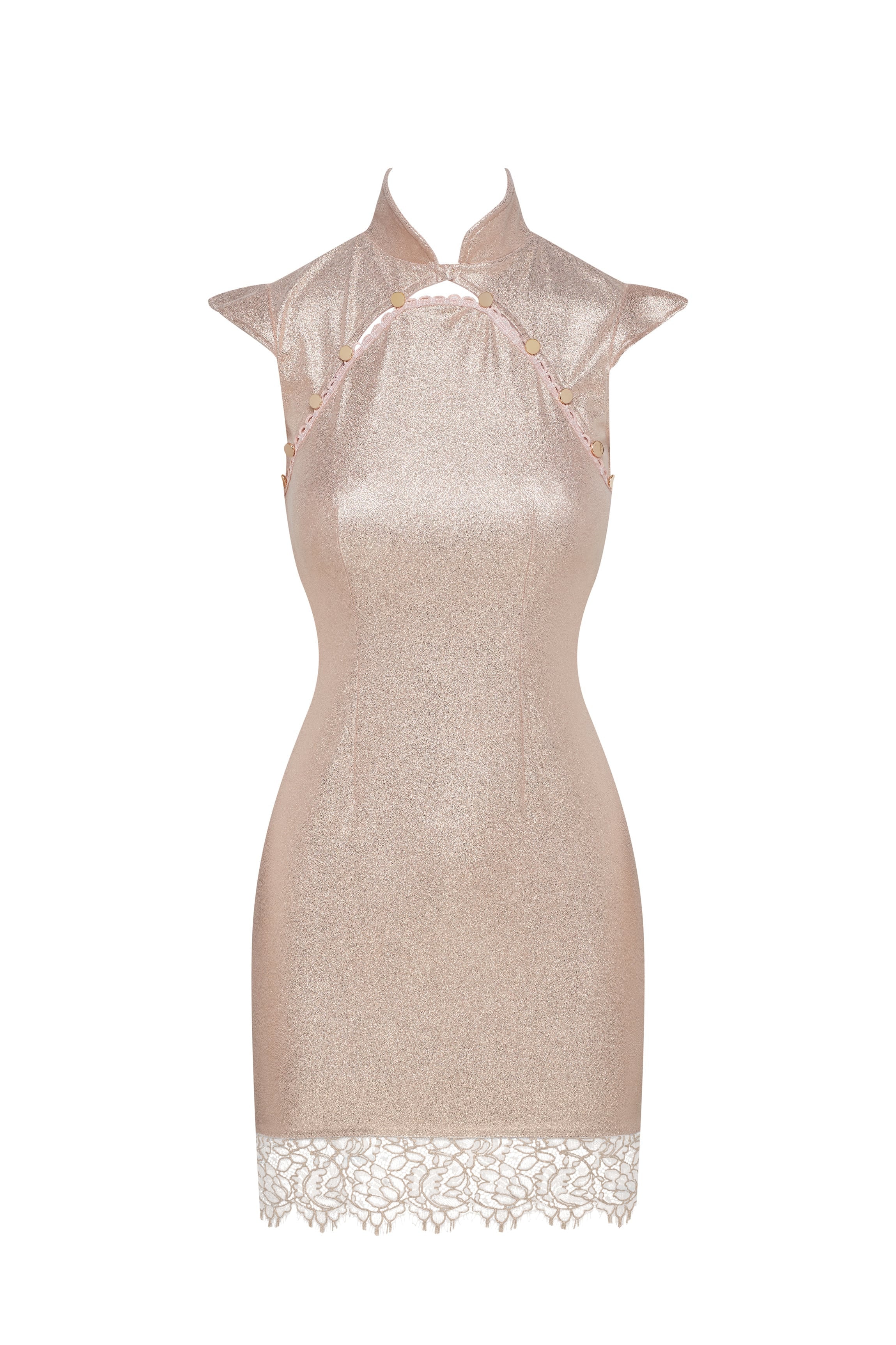 cadolle-meli-robe-rose-lam-e-en-dentelle-chantilly image 1