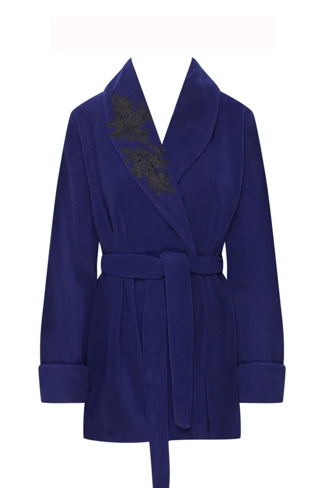 cadolle-peignoir-polaire-bleu-robe-de-chambre-homewear-bleu-nuit image 1