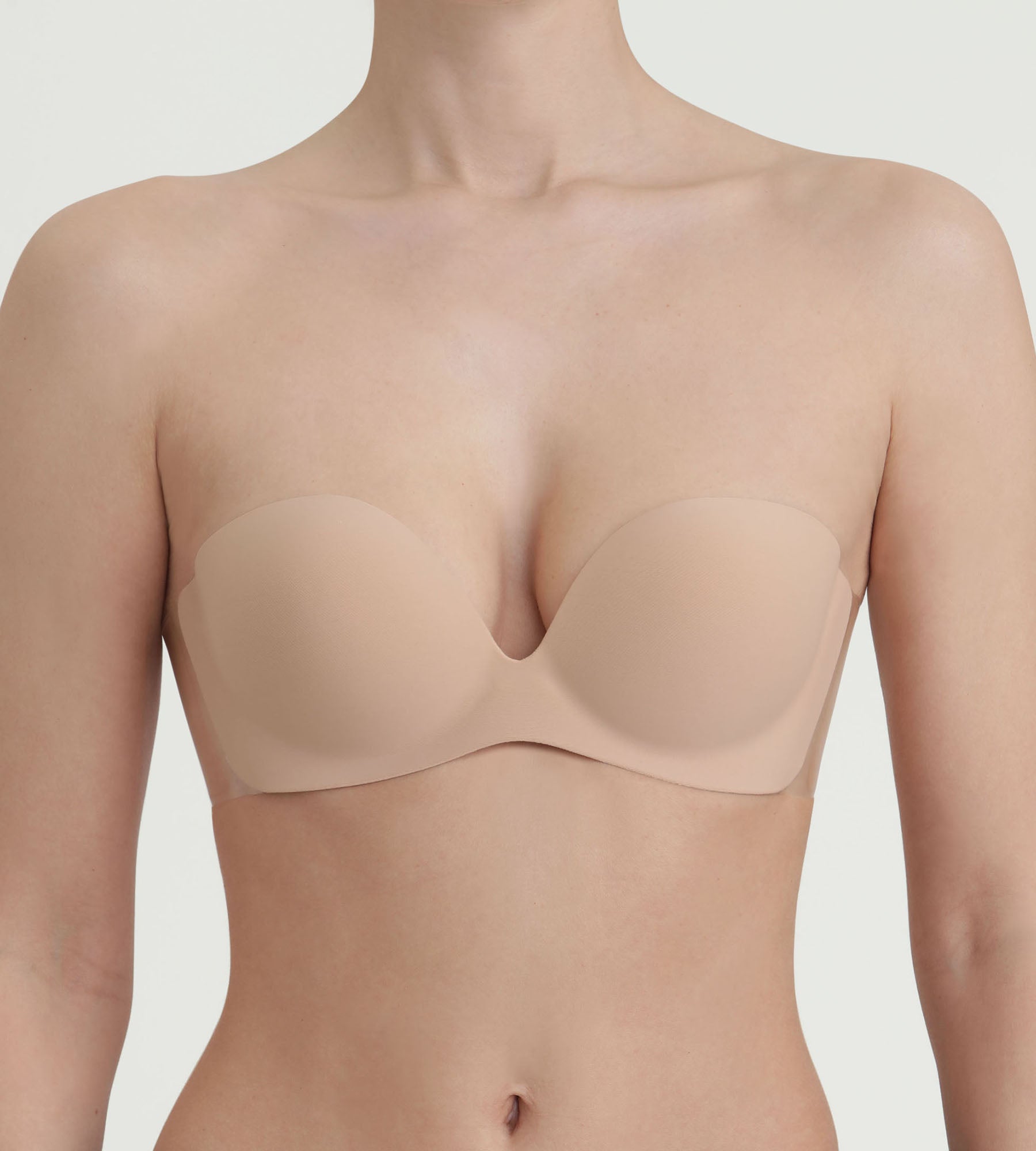 dim-soutien-gorge-bandeau-adh-sif-sans-bretelles-nude-silicone image 1