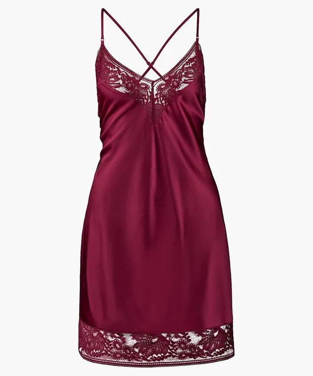 aubade-midnight-whisper-nuisette-crimson-red-en-soie-stretch image 1