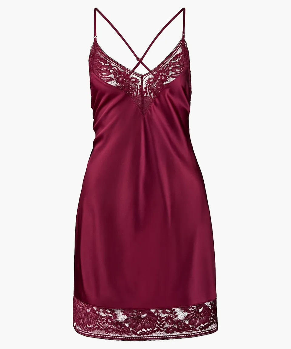 aubade-midnight-whisper-nuisette-crimson-red-en-soie-stretch image 1