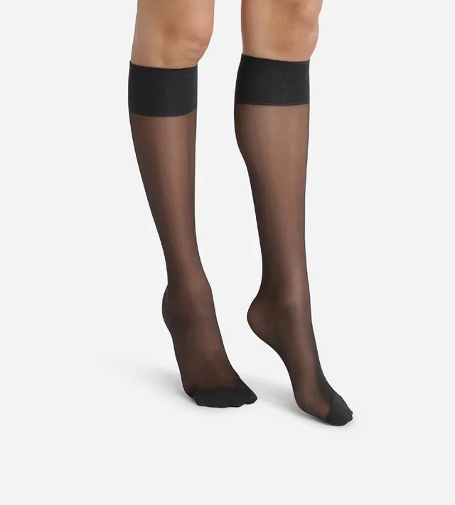 dim-ultra-resist-lot-de-2-paires-de-mi-bas-voile-lycra-noir-20d image 1