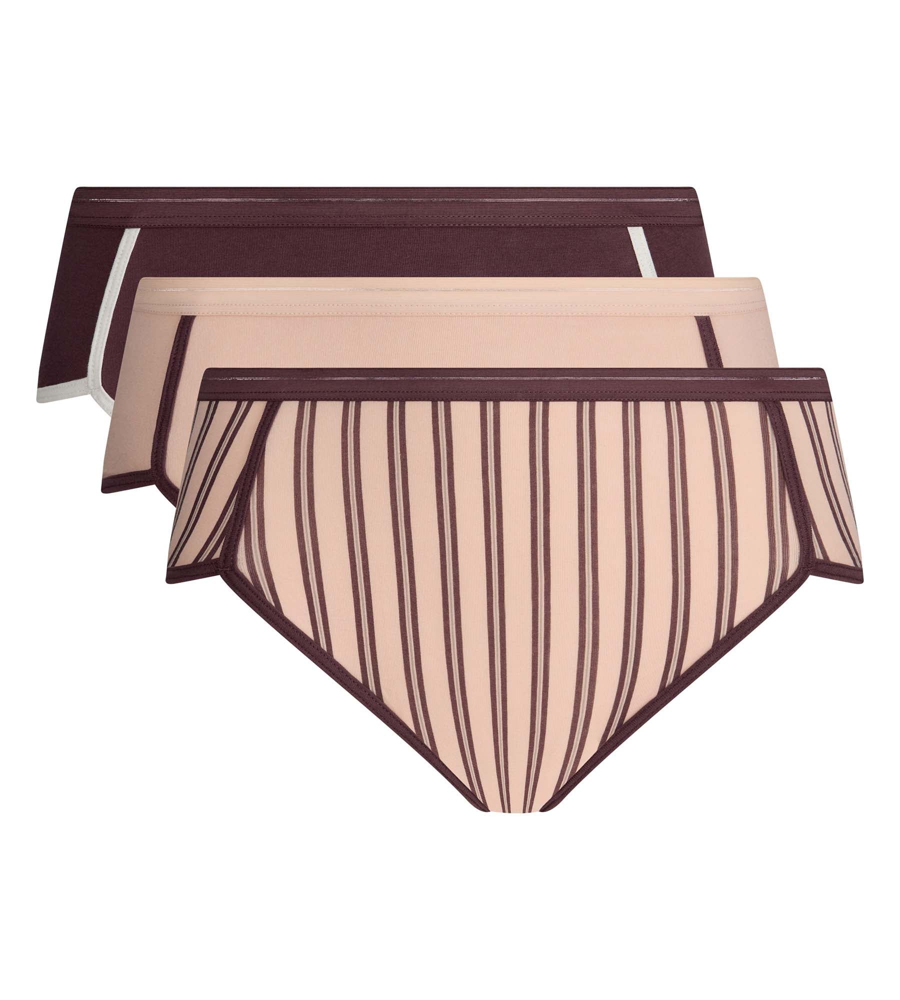 dim-x-ines-de-la-fressange-lot-de-3-shorty-femme-rose-sable-en-coton image 5