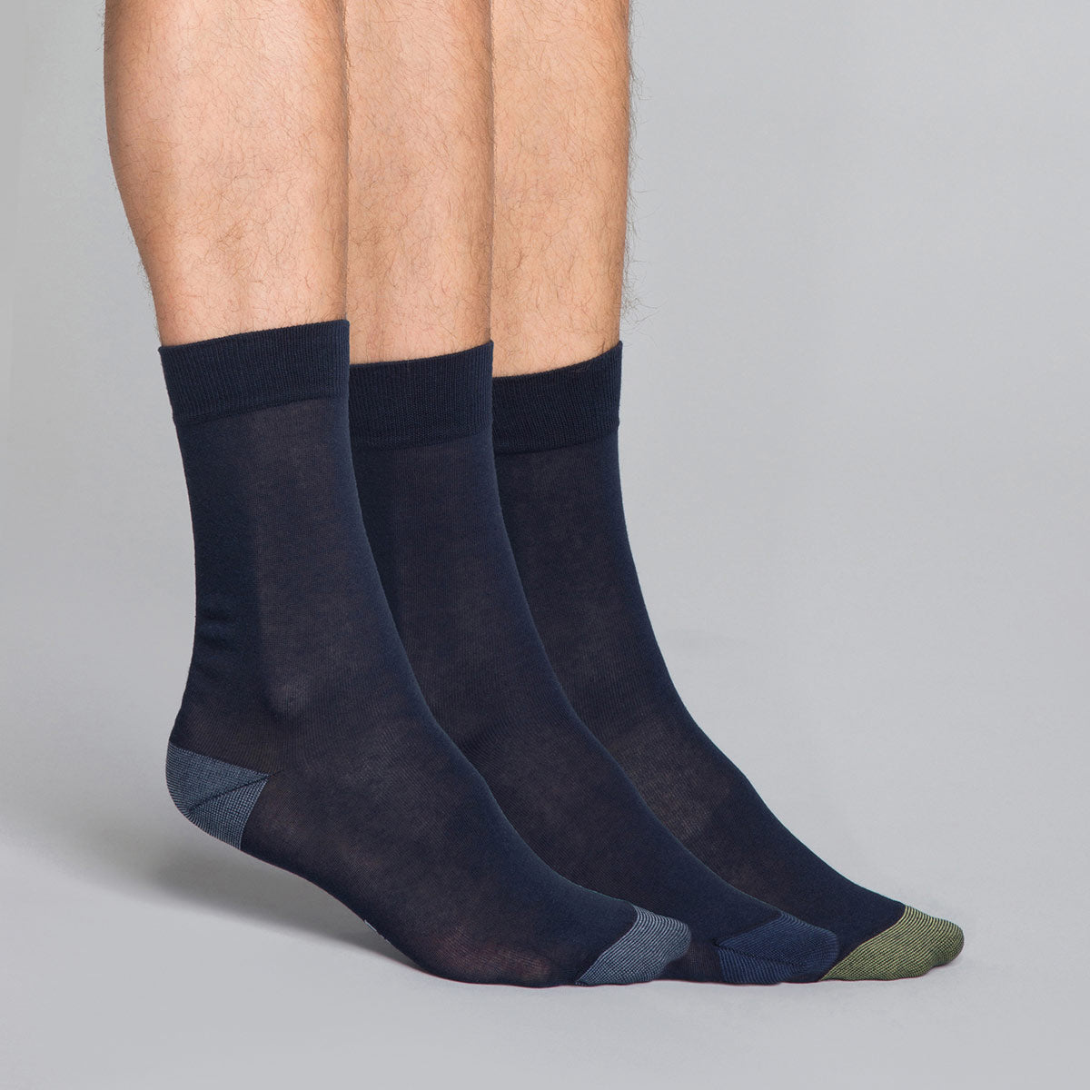 dim-mix-match-lot-de-3-mi-chaussettes-homme-bleu-marine image 1