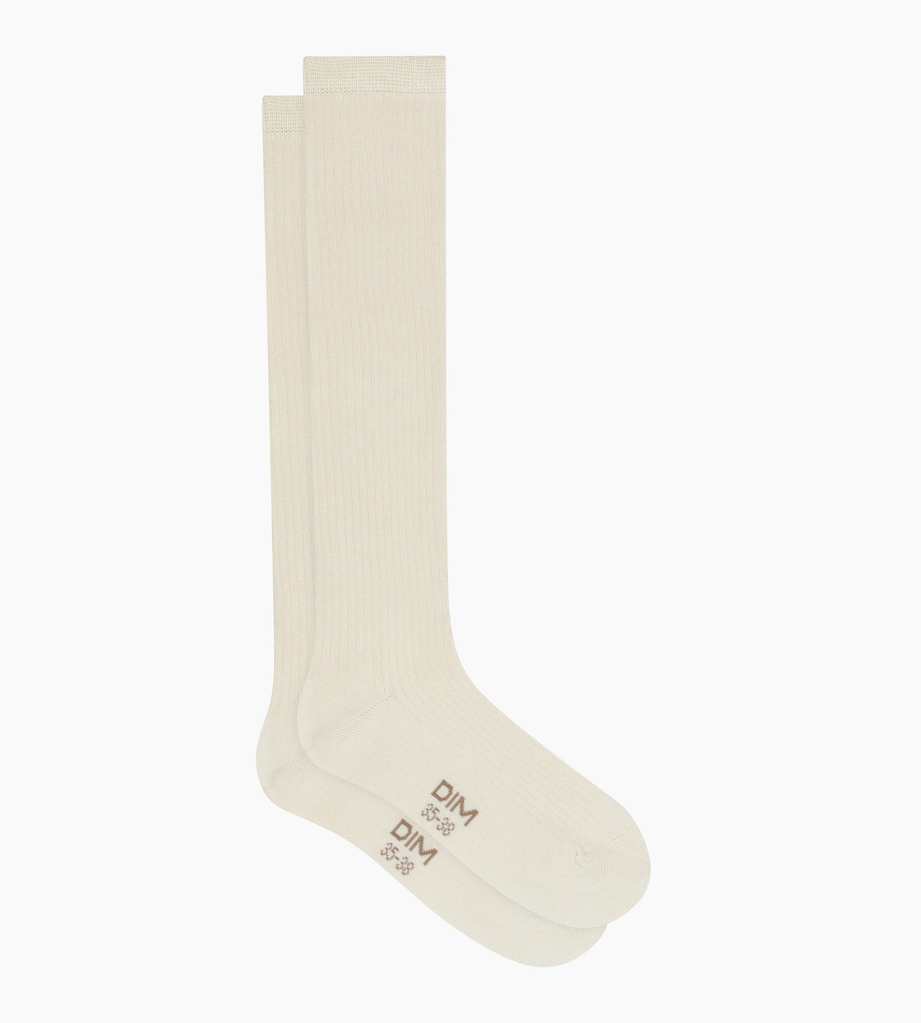 dim-modal-chaussettes-haute-c-tel-e-coton-ivoire-femme image 2