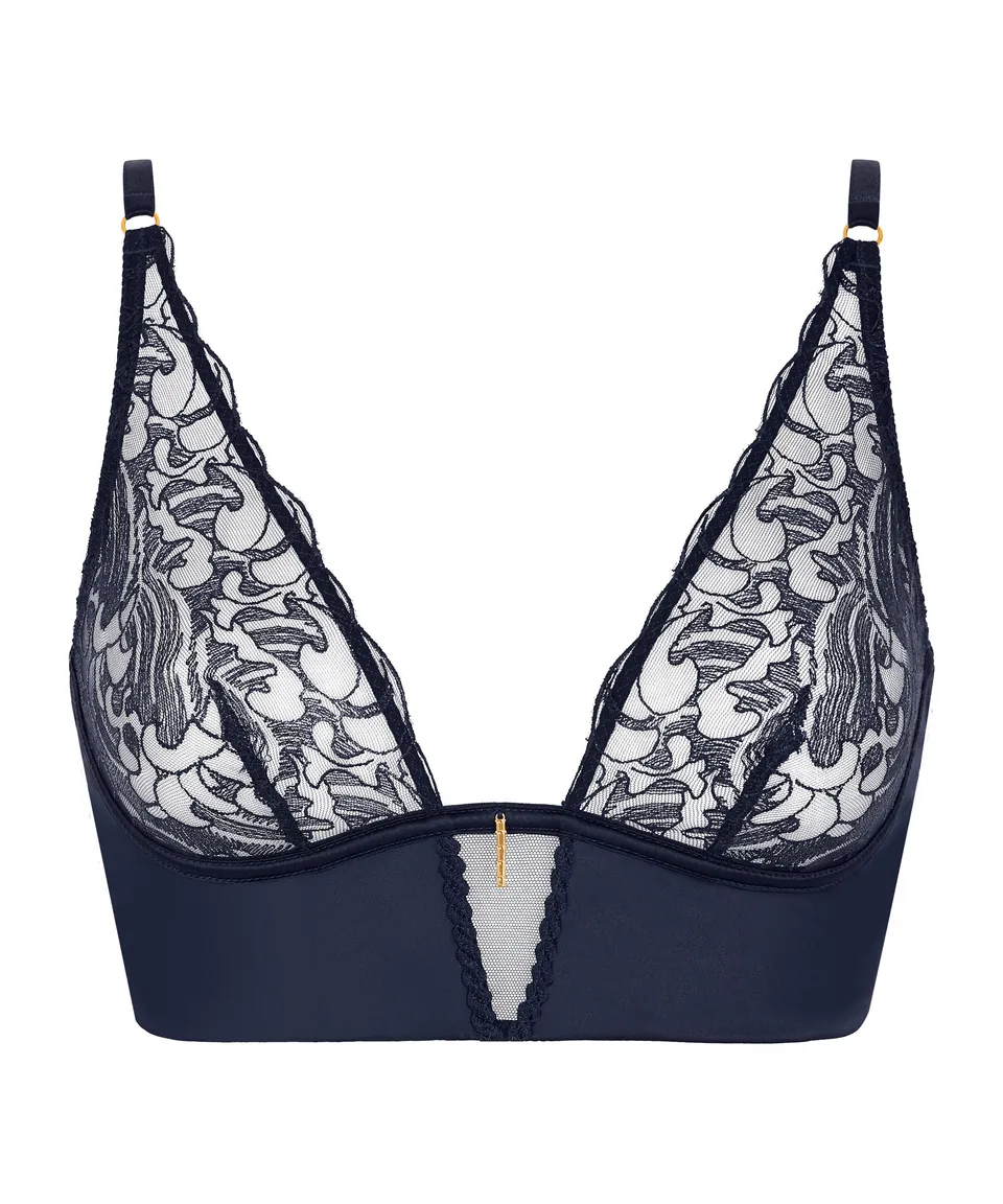 aubade-satin-memories-bralette-triangle-deep-sea image 1