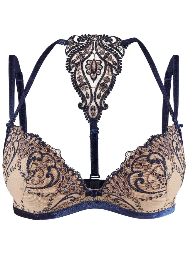 aubade-coeurs-enlac-s-soutien-gorge-push-up-coques-nightfall-motif-brod-amovible image 1