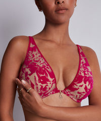 aubade-wild-vibration-soutien-gorge-triangle-ultra-plunge-rose-vif image 5