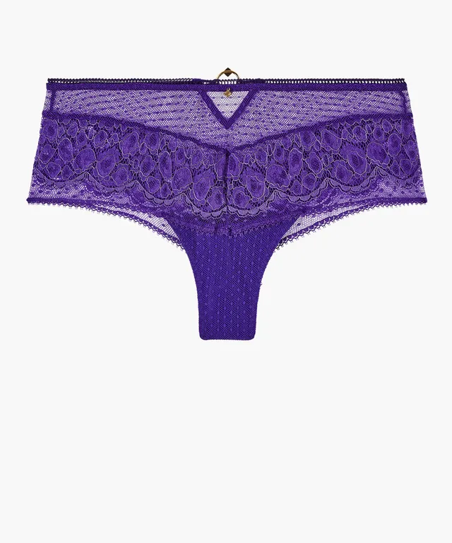 aubade-illusion-fauve-cheeky-brief-ultraviolet-culotte-br-silienne-en-dentelle-l image 1