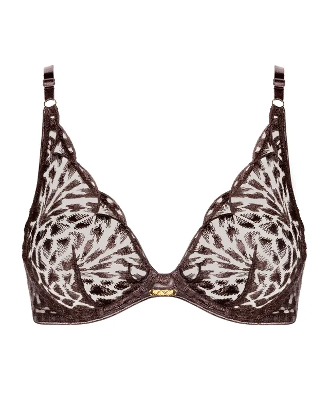 aubade-crazy-in-love-soutien-gorge-triangle-armatures-satin-brown-broderie-anima image 1