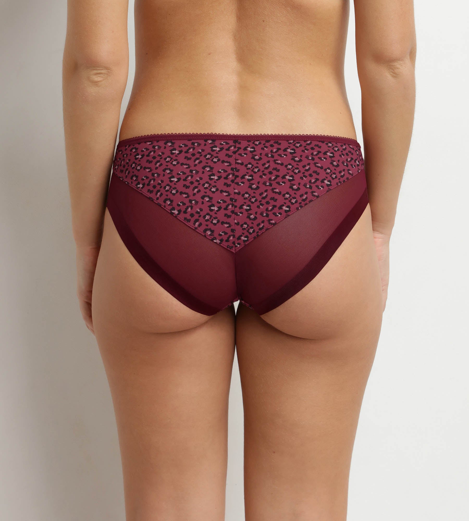 dim-generous-culotte-microfibre-et-tulle-rouge-marron image 2
