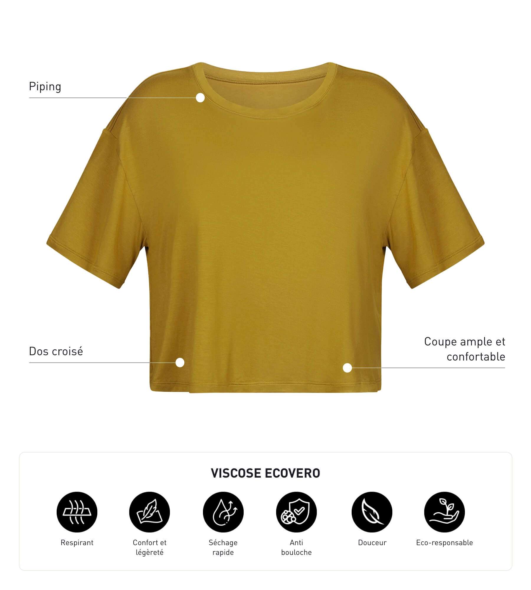 dim-move-t-shirt-de-sport-femme-viscose-vert-olive-dos-ouvert image 5