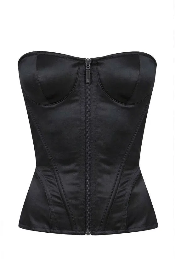 cadolle-corset-aurea-noir-satin-la-age-dos image 1