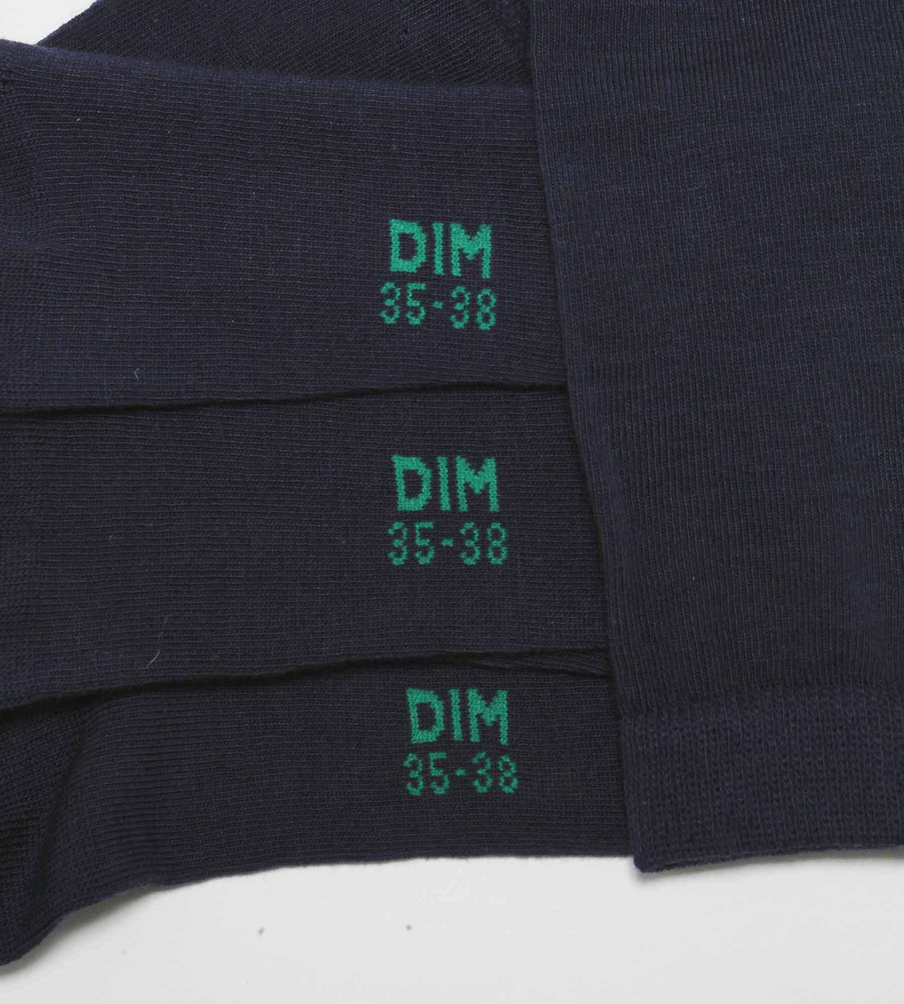 dim-good-lot-de-2-paires-de-chaussettes-femme-coton-bio-bleu-marine image 3