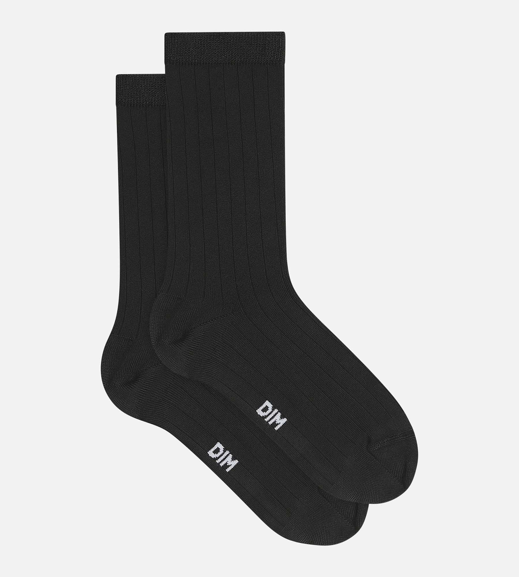 dim-mode-chaussettes-femme-noir-satin-c-tel-es image 2