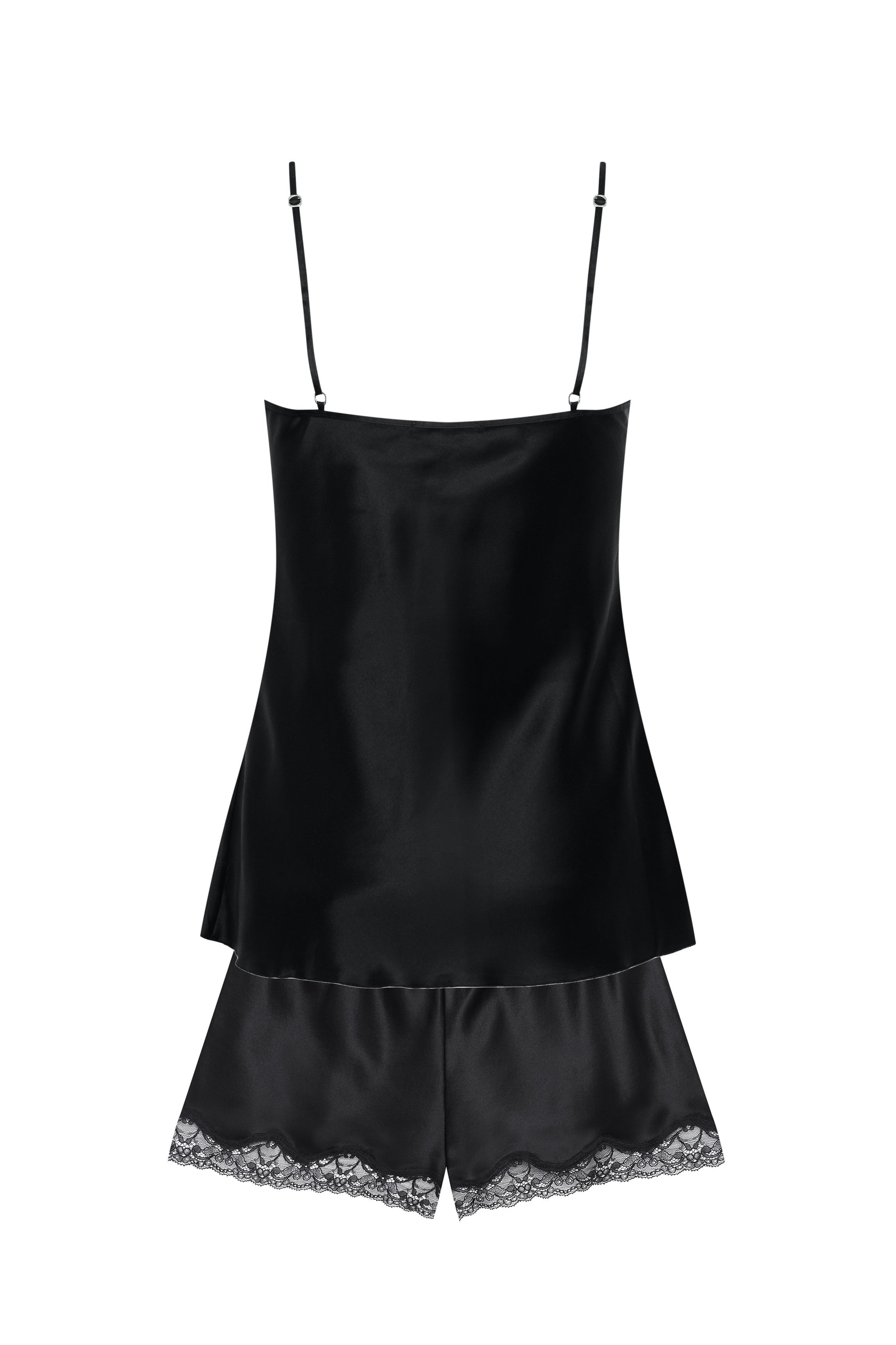 cadolle-ensemble-camisole-et-short-soie-noire image 2