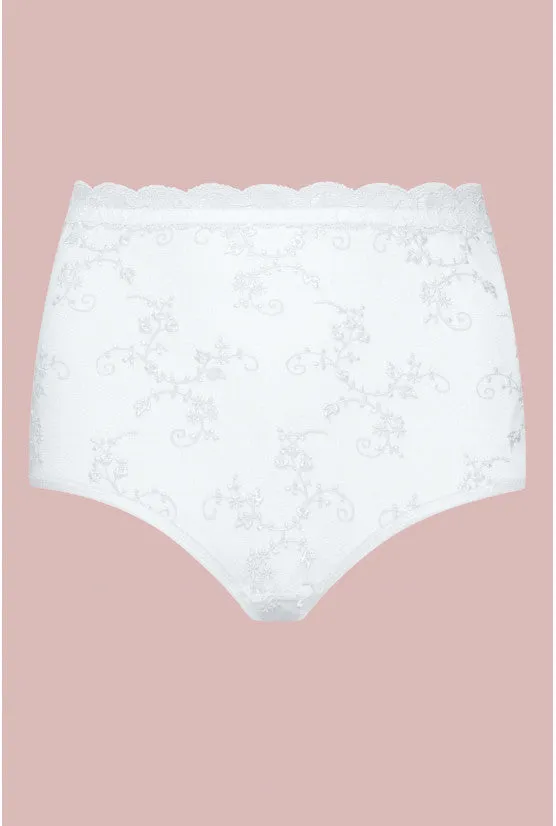cadolle-fleurette-culotte-brod-e-taille-haute-blanche image 1
